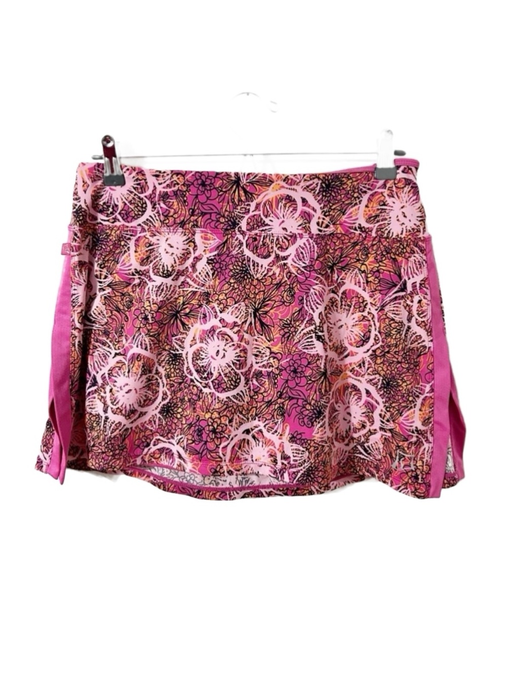 SkirtSports Abstract Floral Pattern Mini Athletic Skirt/Skort Compression Shorts